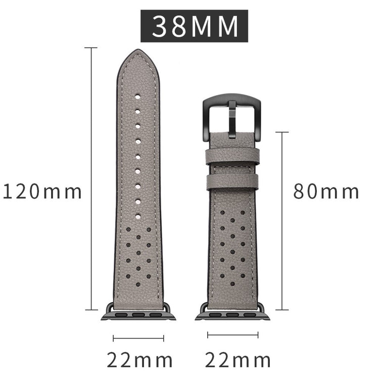 Apple Watch Series 5 40mm / Apple Watch 40mm Ægte læder Rem - Sølv#serie_5