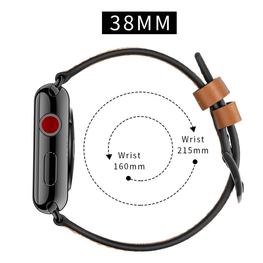 Apple Watch Series 5 40mm / Apple Watch 40mm Ægte læder Rem - Brun#serie_6