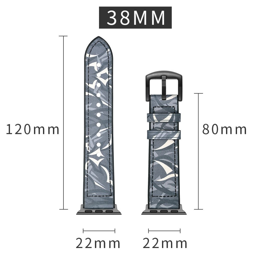 Apple Watch Series 5 40mm / Apple Watch 40mm Ægte læder Rem - Blå#serie_1