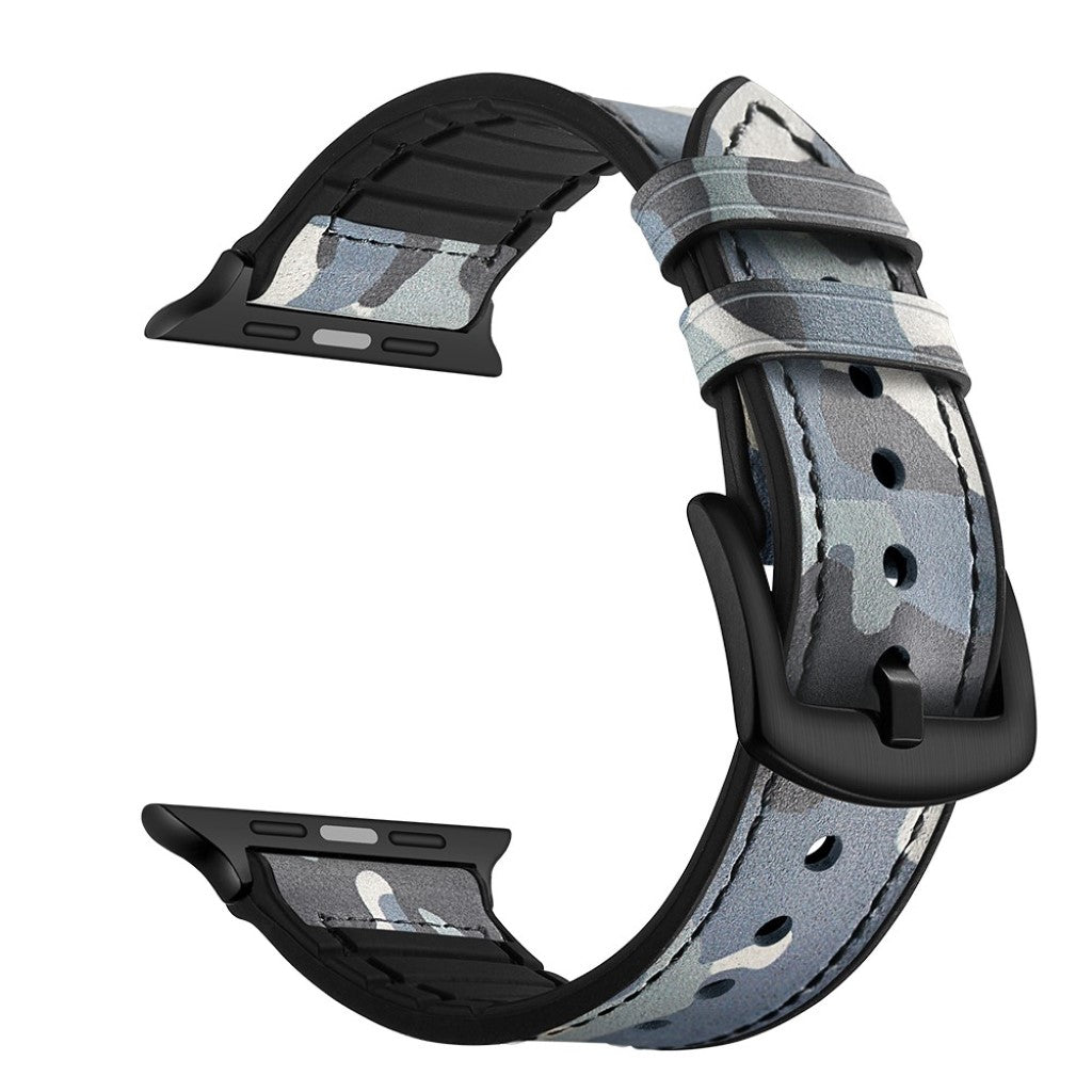 Apple Watch Series 5 40mm / Apple Watch 40mm Ægte læder Rem - Blå#serie_3