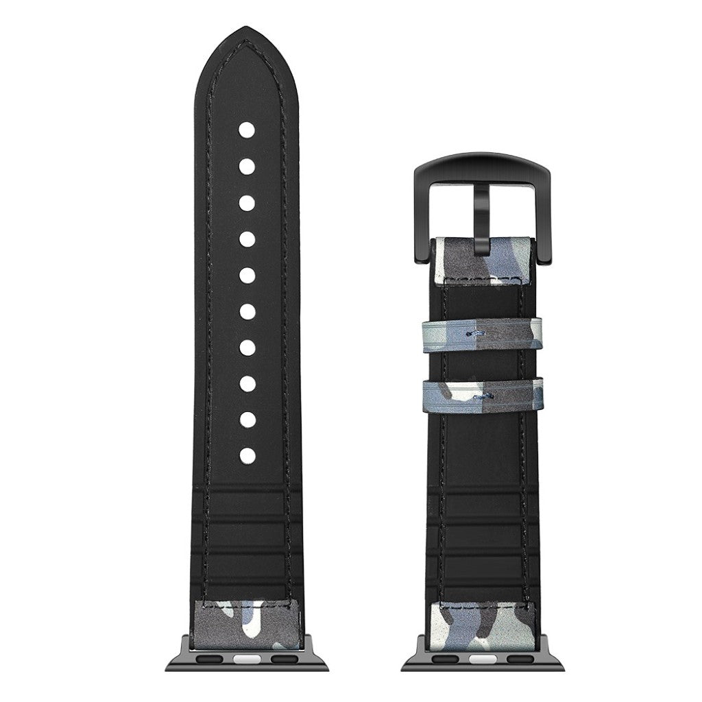 Apple Watch Series 5 40mm / Apple Watch 40mm Ægte læder Rem - Blå#serie_3