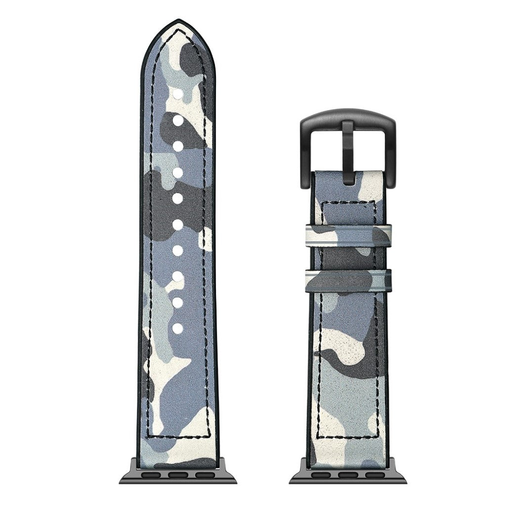 Apple Watch Series 5 40mm / Apple Watch 40mm Ægte læder Rem - Blå#serie_3