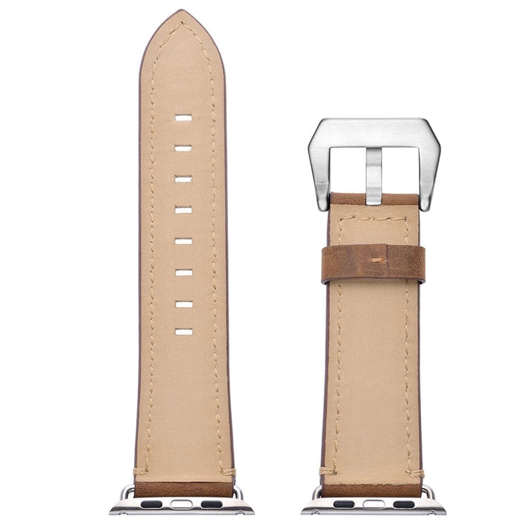 Apple Watch Series 5 40mm / Apple Watch 40mm Ægte læder Rem - Brun#serie_2