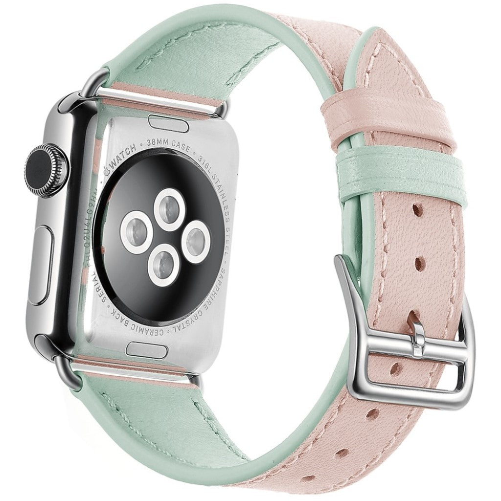Apple Watch Series 5 40mm / Apple Watch 40mm Ægte læder Rem - Pink#serie_2