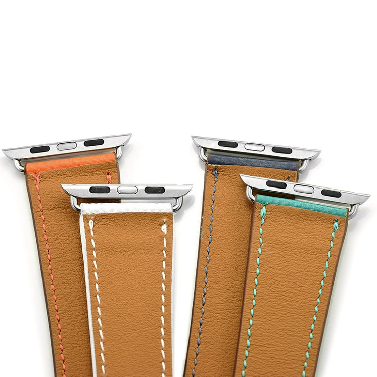 Apple Watch Series 5 40mm / Apple Watch 40mm Ægte læder Rem - Grøn#serie_1