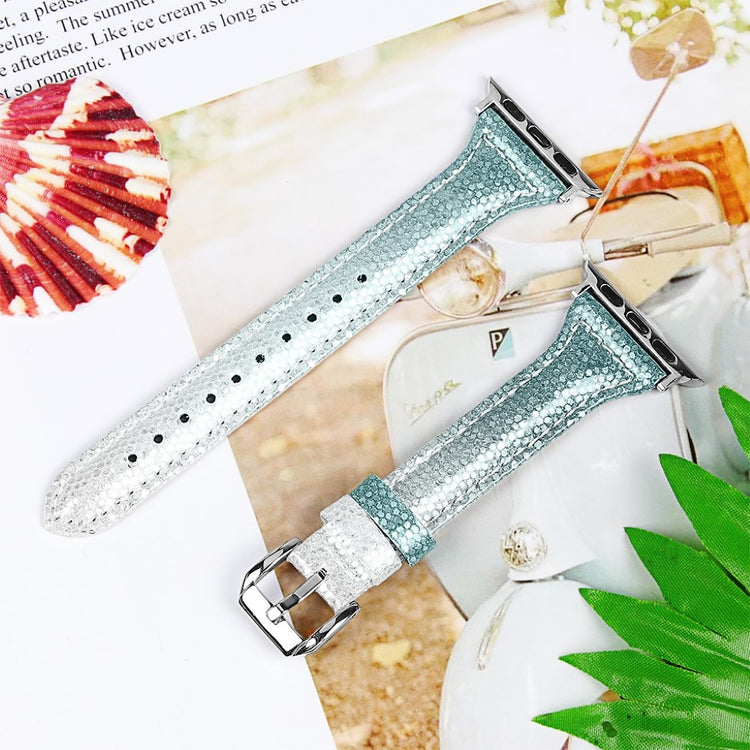 Apple Watch Series 5 40mm / Apple Watch 40mm Ægte læder Rem - Grøn#serie_5