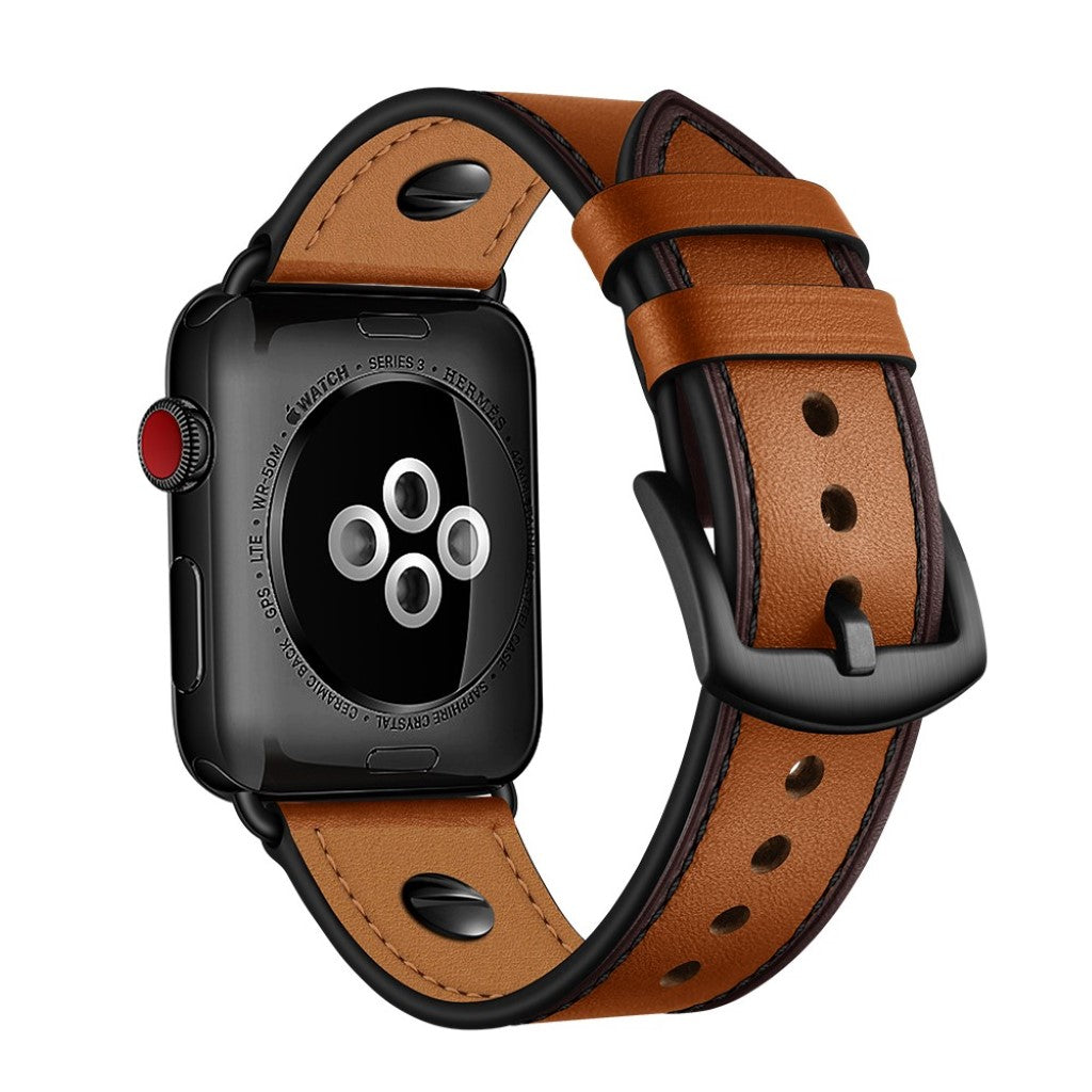 Apple Watch Series 5 40mm / Apple Watch 40mm Ægte læder Rem - Brun#serie_4