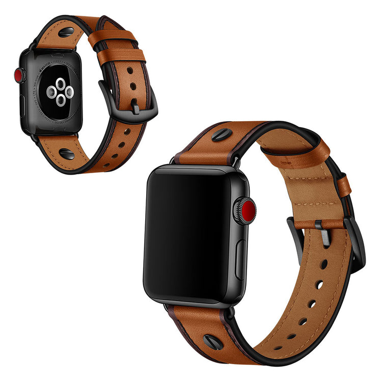 Apple Watch Series 5 40mm / Apple Watch 40mm Ægte læder Rem - Brun#serie_4