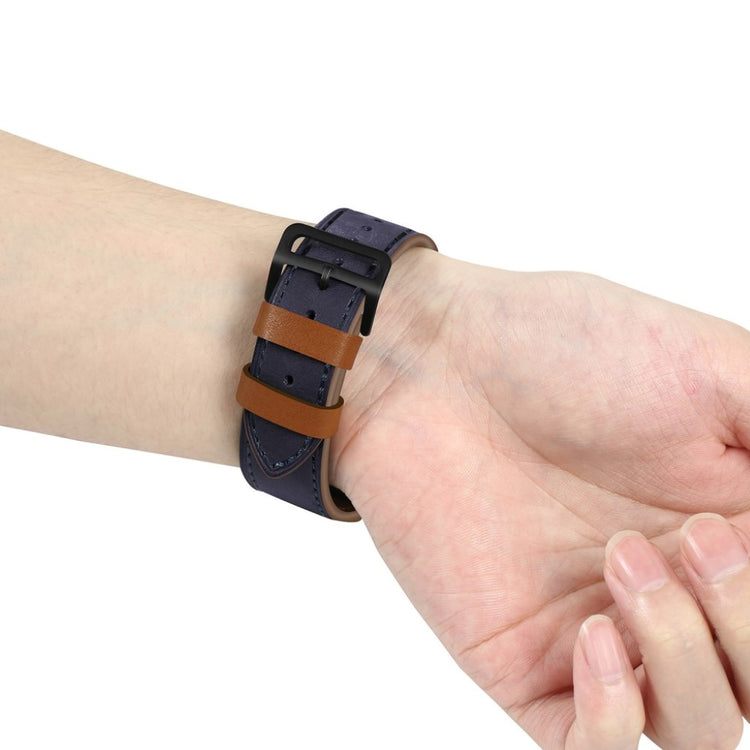 Apple Watch Series 5 40mm / Apple Watch 40mm Ægte læder Rem - Blå#serie_3