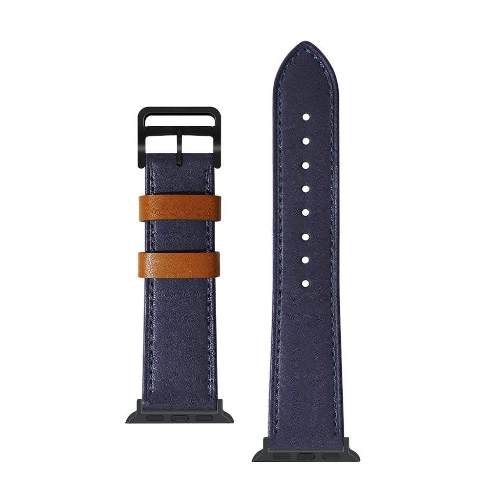Apple Watch Series 5 40mm / Apple Watch 40mm Ægte læder Rem - Blå#serie_3