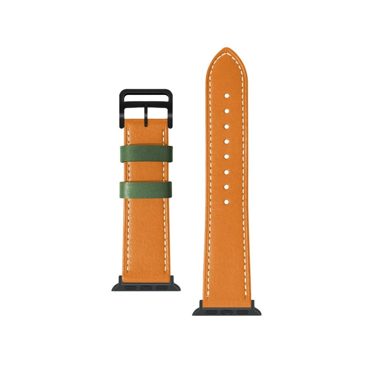 Apple Watch Series 5 40mm / Apple Watch 40mm Ægte læder Rem - Orange#serie_4