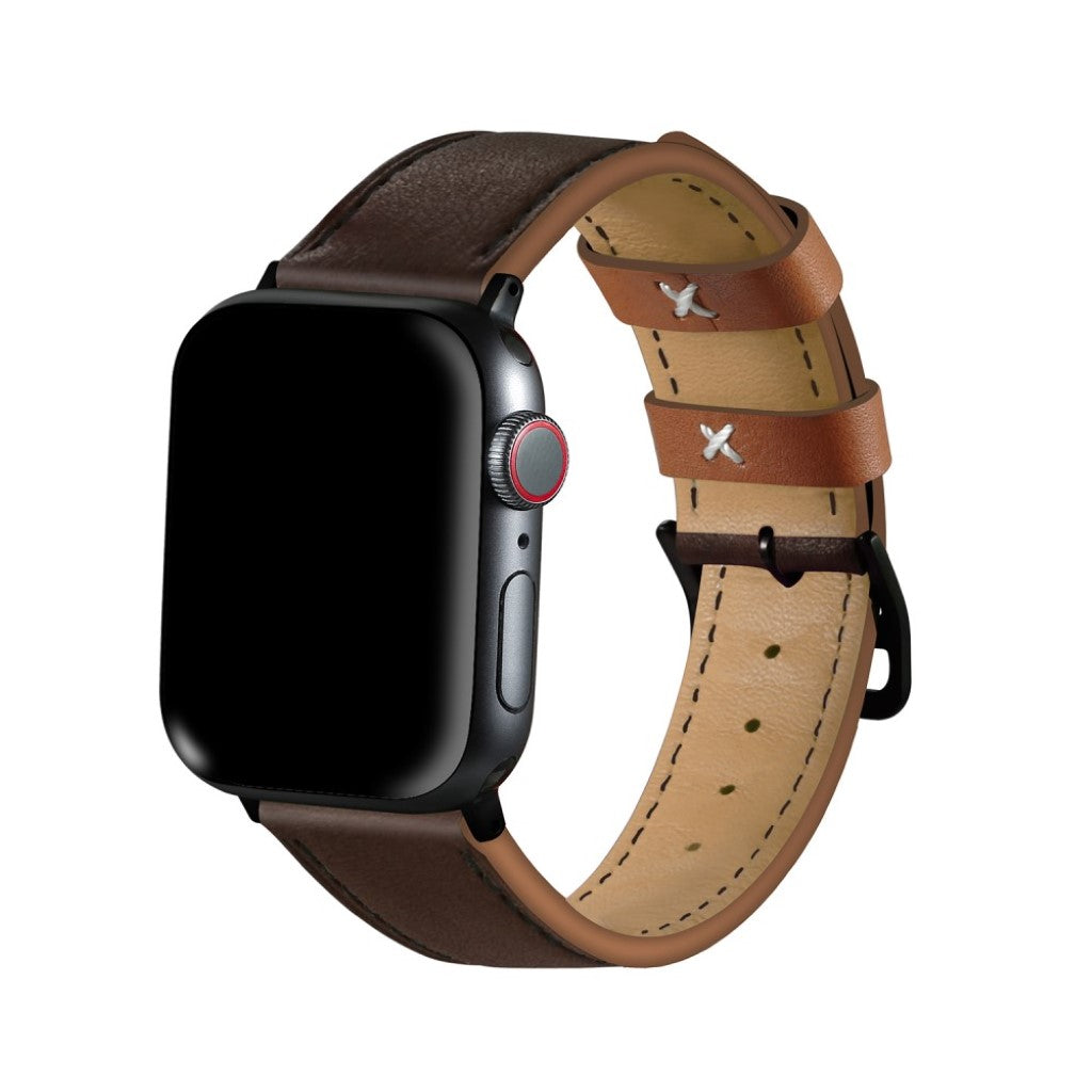 Apple Watch Series 5 40mm / Apple Watch 40mm Ægte læder Rem - Brun#serie_5