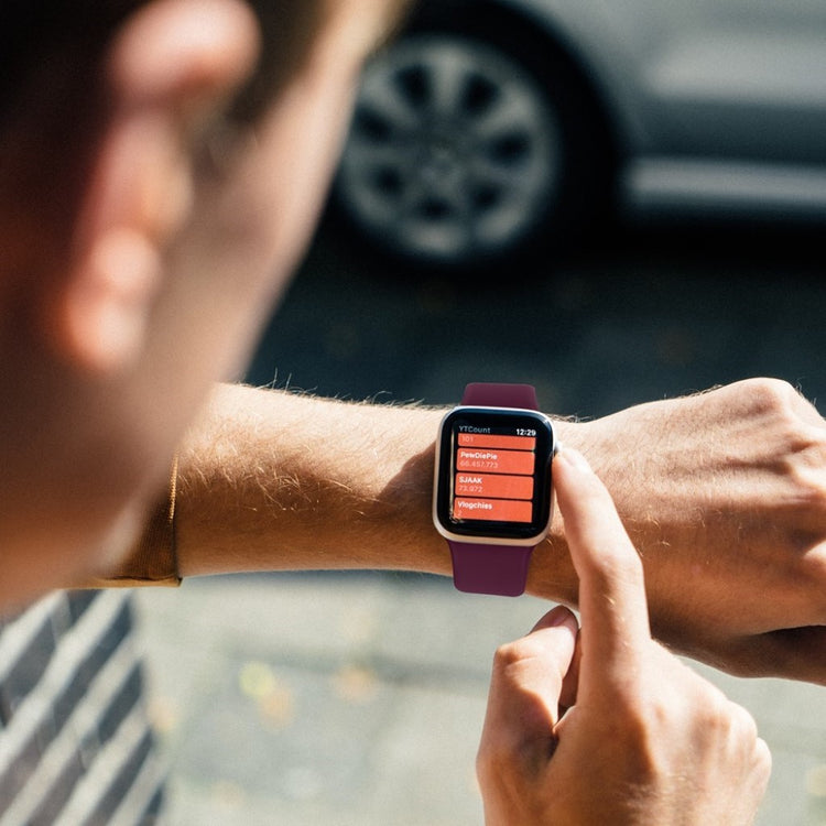 Skøn Universal Apple Silikone Rem - Størrelse: M - Lilla#serie_6