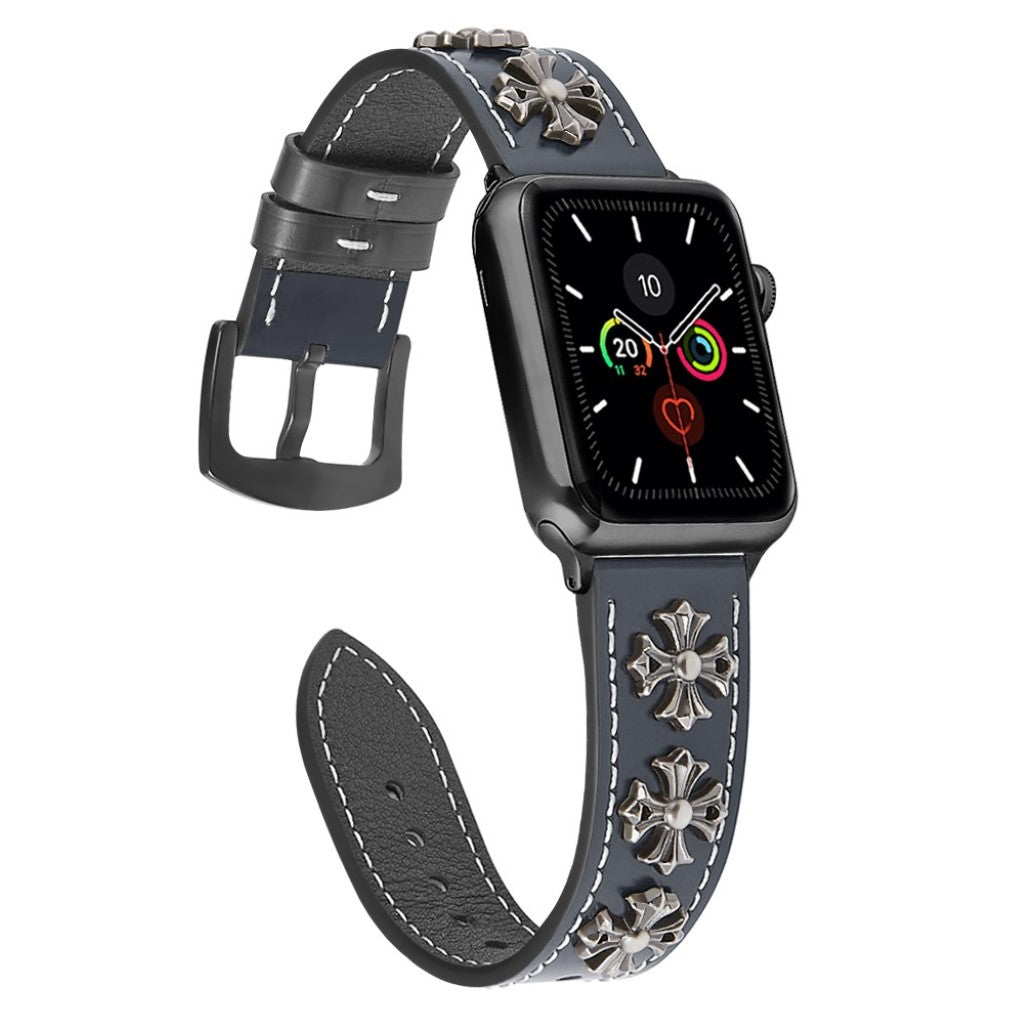 Rigtigt fint Universal Apple Ægte læder Rem - Blå#serie_3