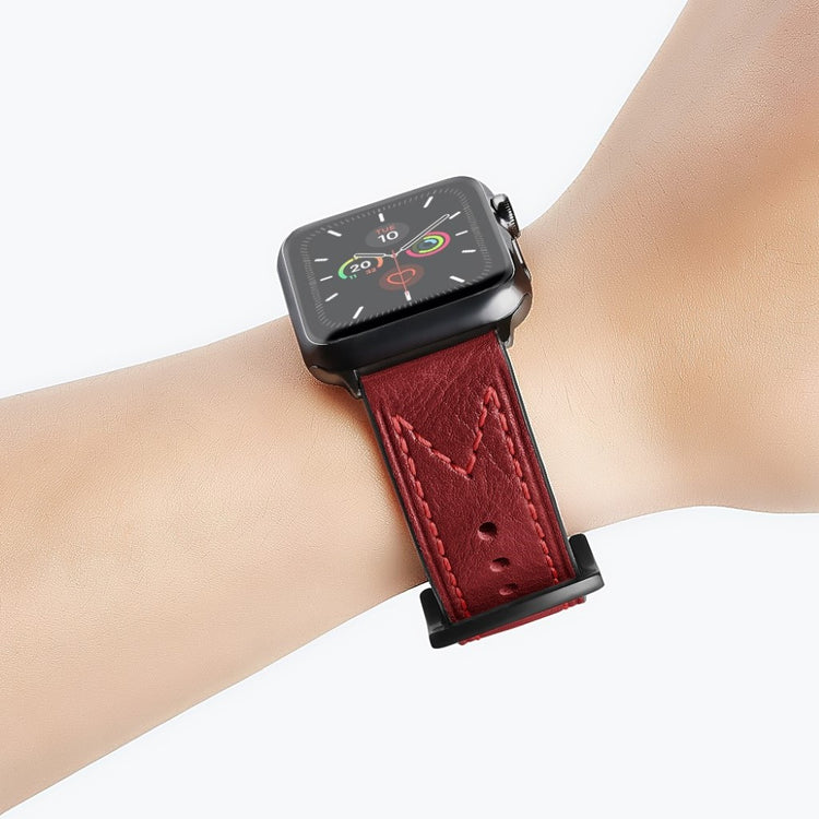 Stilren Universal Apple Ægte læder Rem - Rød#serie_2