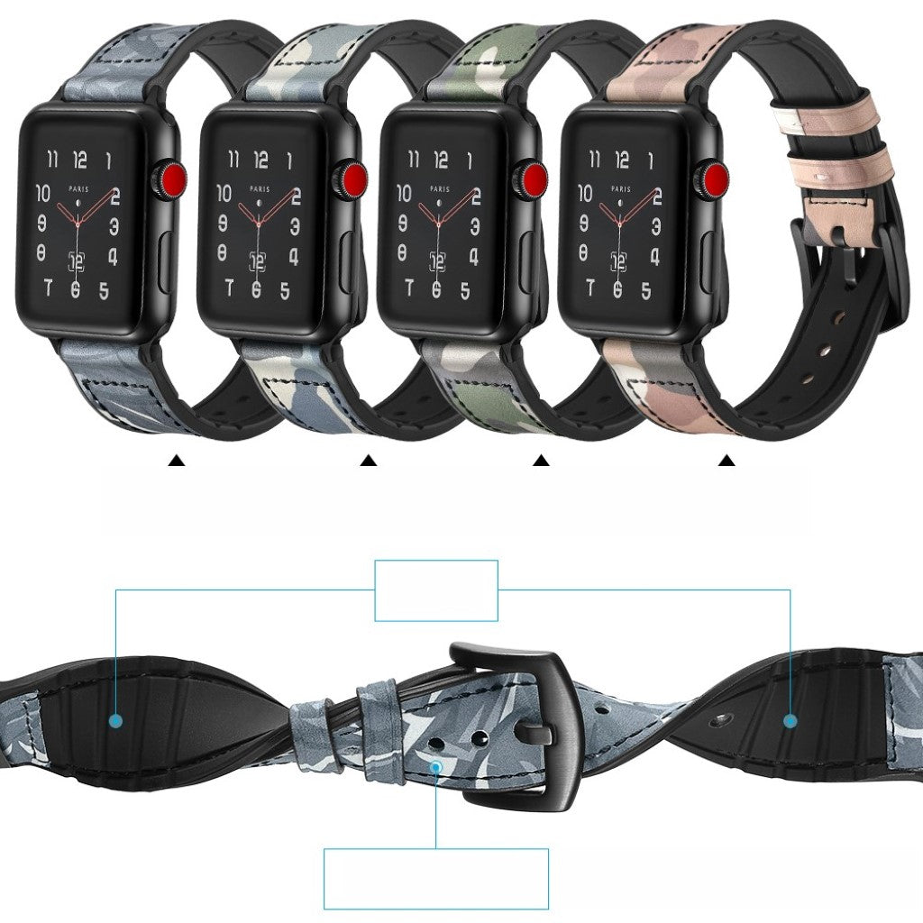 Apple Watch Series 5 44mm / Apple Watch 44mm Ægte læder Rem - Blå#serie_1