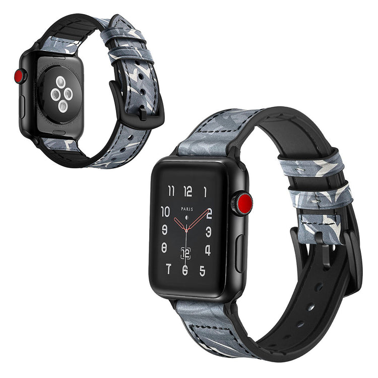 Apple Watch Series 5 44mm / Apple Watch 44mm Ægte læder Rem - Blå#serie_1
