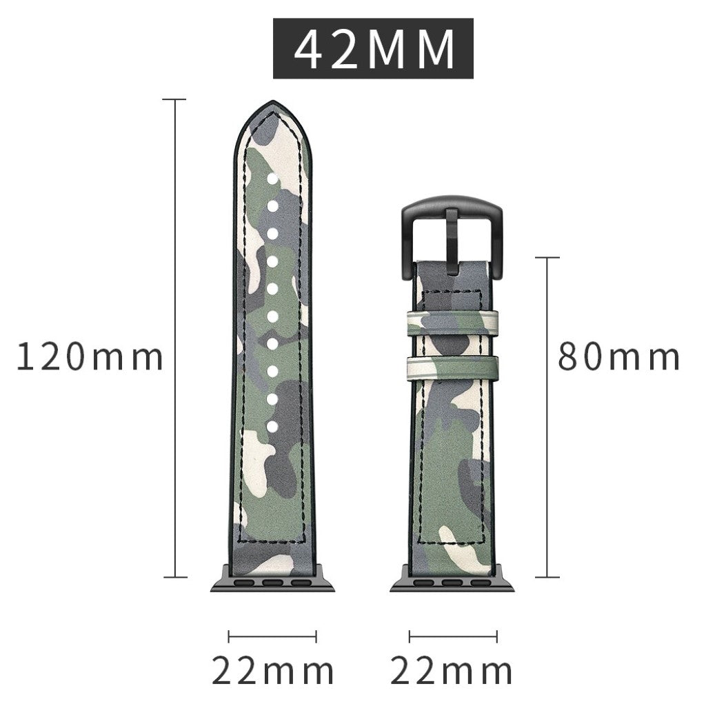 Apple Watch Series 5 44mm / Apple Watch 44mm Ægte læder Rem - Grøn#serie_4