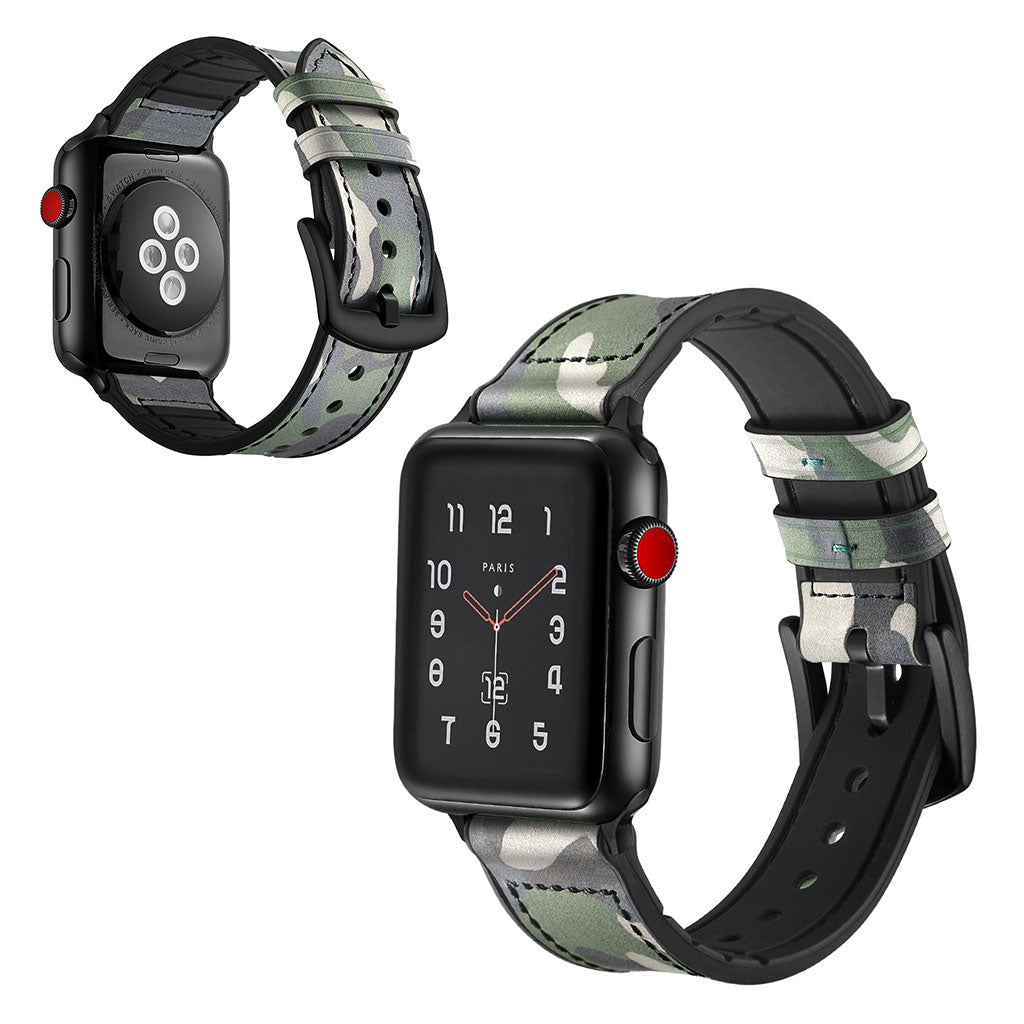 Apple Watch Series 5 44mm / Apple Watch 44mm Ægte læder Rem - Grøn#serie_4