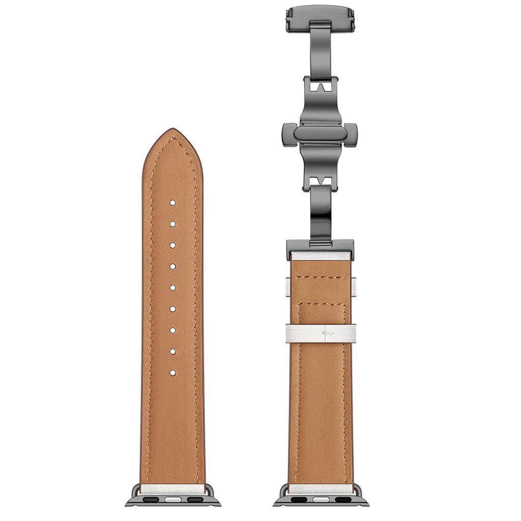 Apple Watch Series 5 44mm / Apple Watch 44mm Ægte læder Rem - Hvid#serie_1