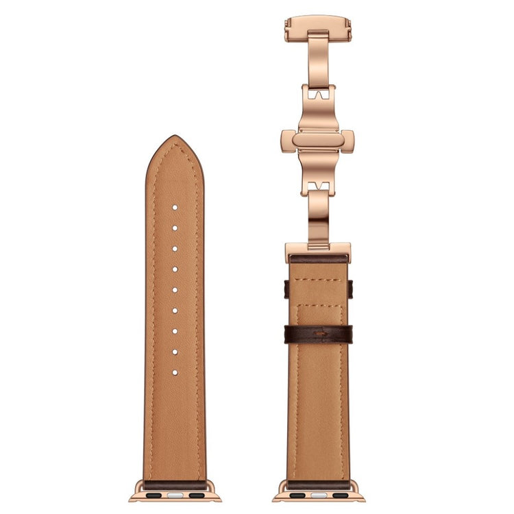 Apple Watch Series 5 44mm / Apple Watch 44mm Ægte læder Rem - Brun#serie_12