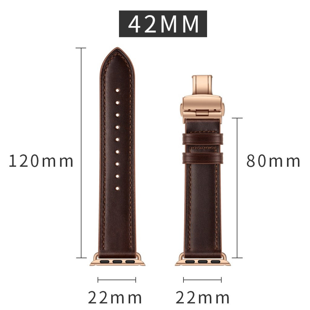 Apple Watch Series 5 44mm / Apple Watch 44mm Ægte læder Rem - Brun#serie_12