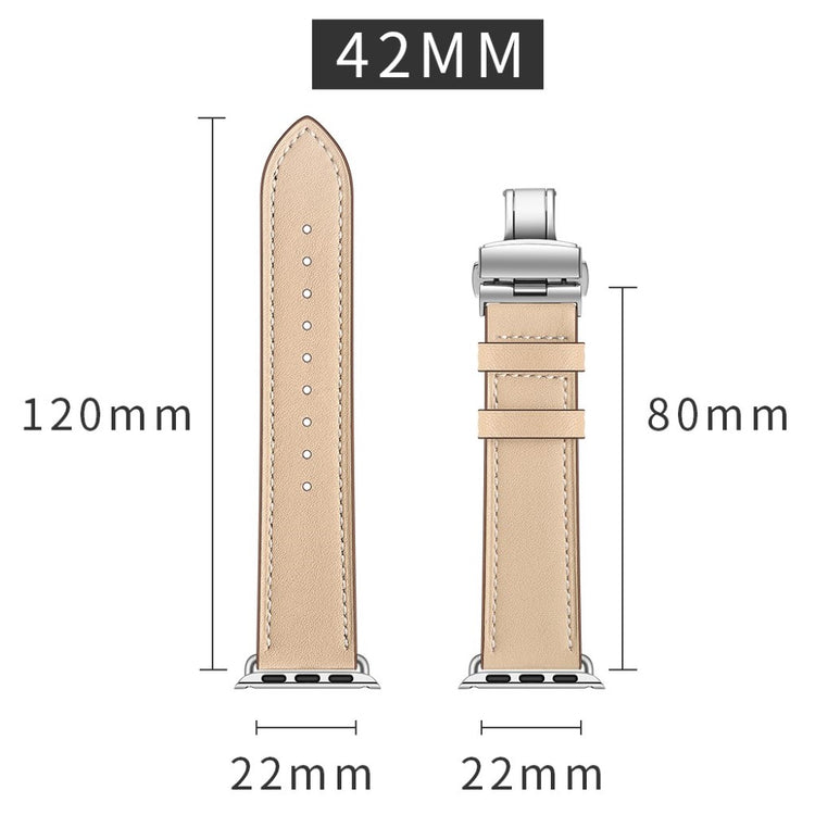 Apple Watch Series 5 44mm / Apple Watch 44mm Ægte læder Rem - Brun#serie_16