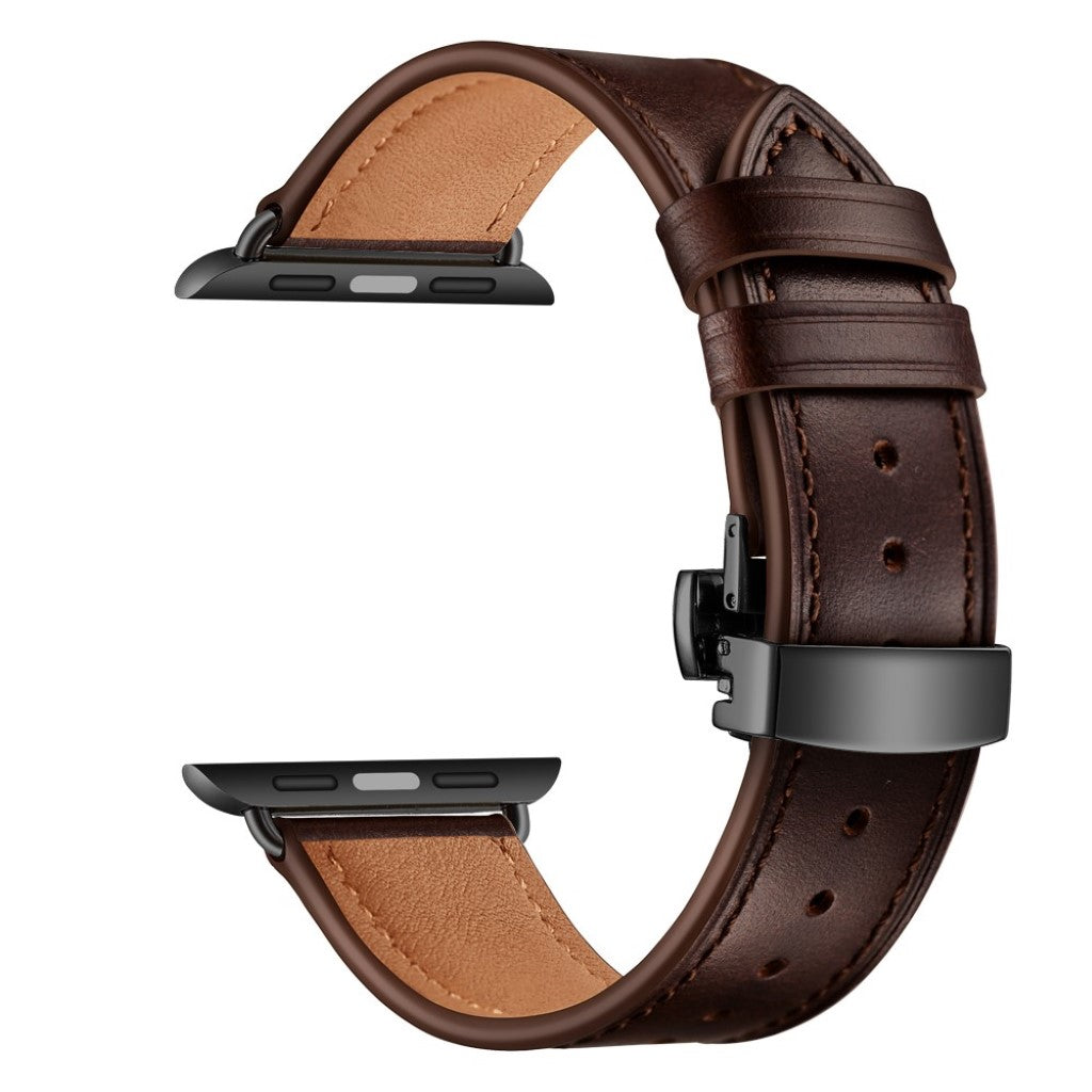 Apple Watch Series 5 44mm / Apple Watch 44mm Ægte læder Rem - Brun#serie_6
