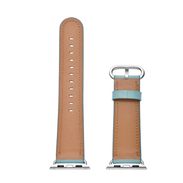 Apple Watch Series 5 44mm / Apple Watch 44mm Ægte læder Rem - Blå#serie_3