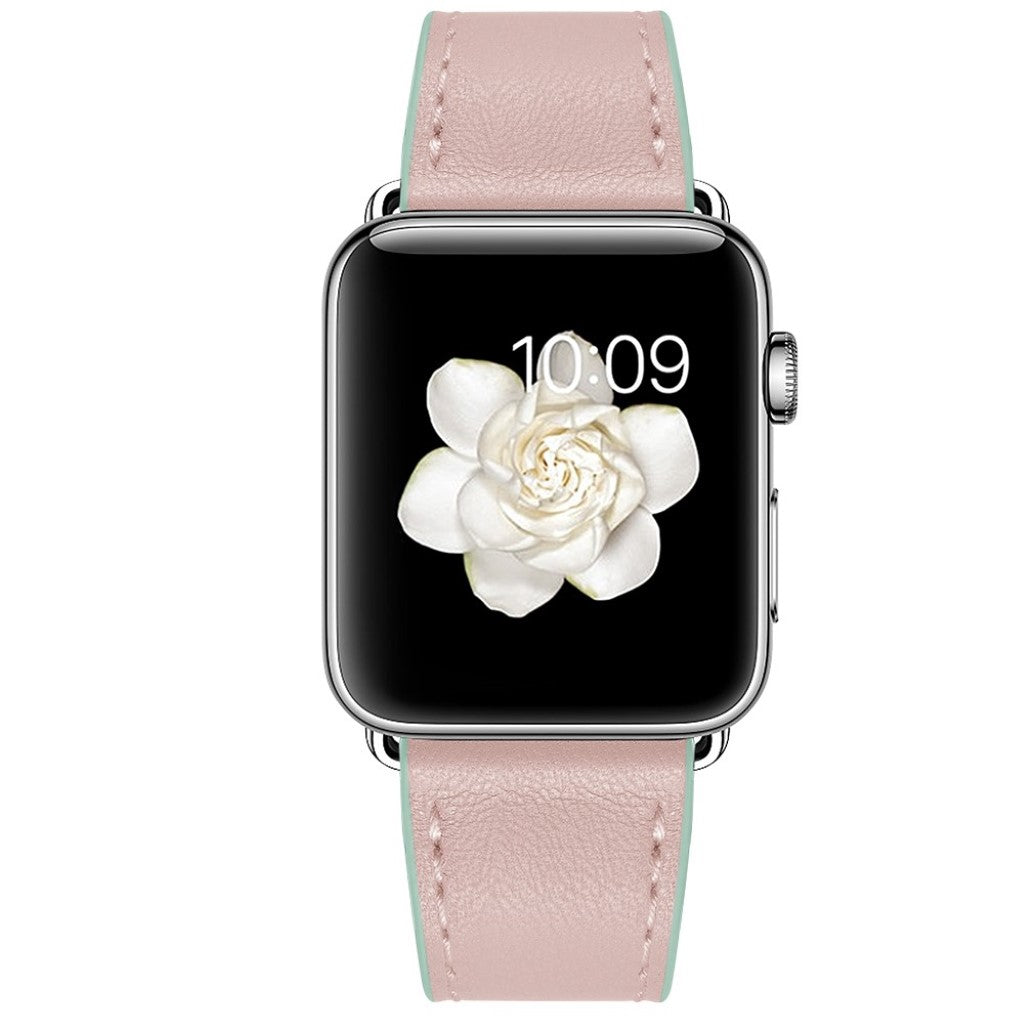 Apple Watch Series 5 44mm / Apple Watch 44mm Ægte læder Rem - Pink#serie_2