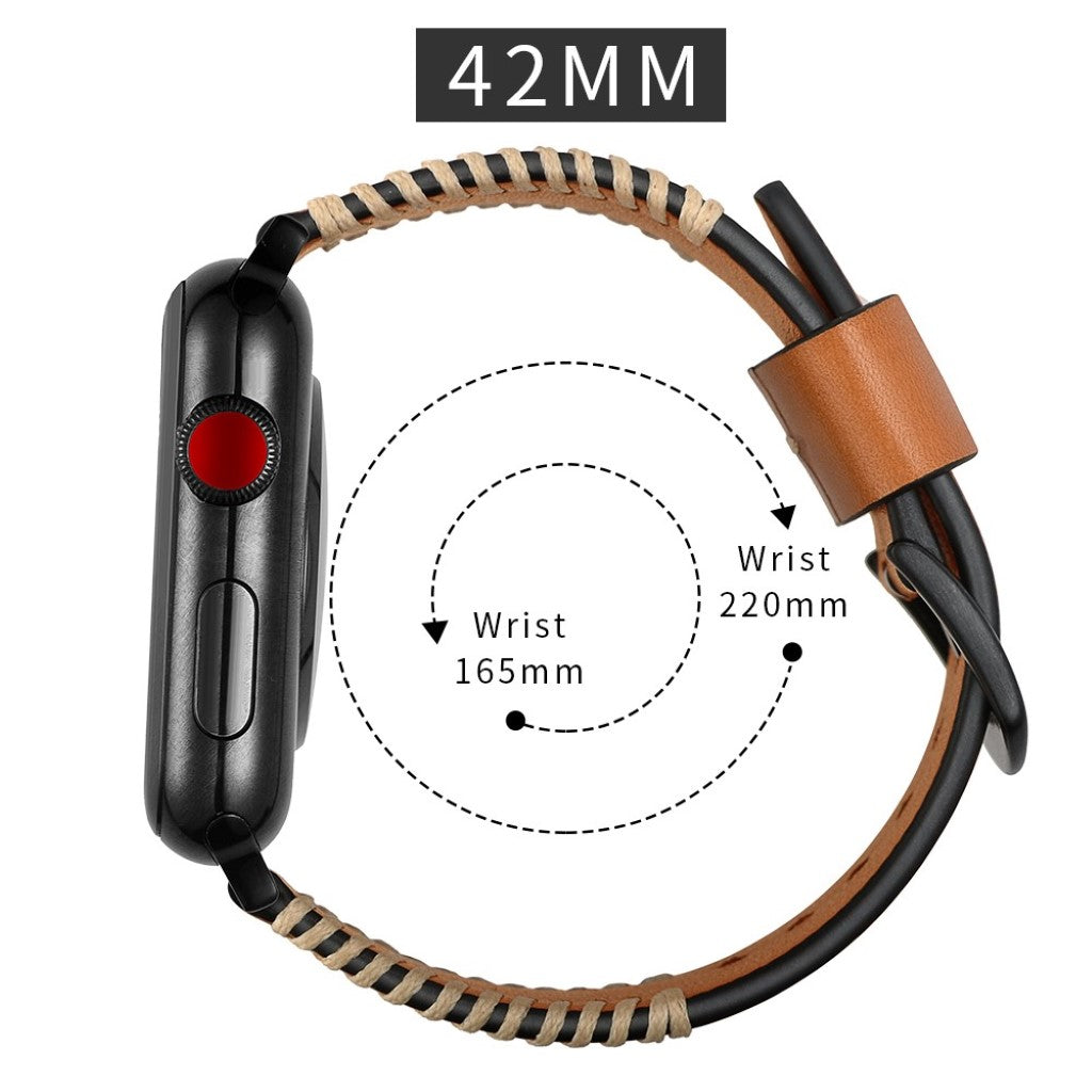 Apple Watch Series 5 44mm / Apple Watch 44mm Ægte læder Rem - Gul#serie_2