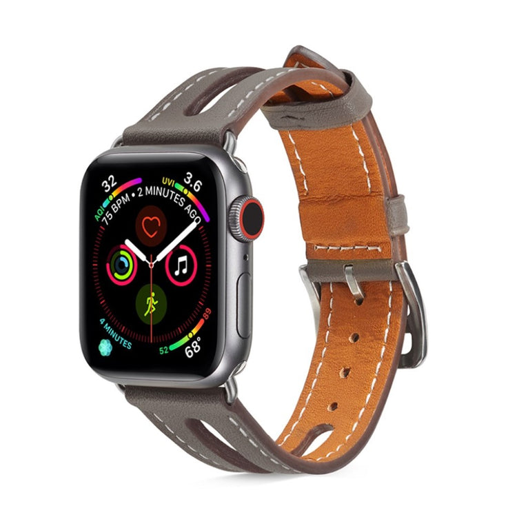 Apple Watch Series 5 44mm / Apple Watch 44mm Ægte læder Rem - Brun#serie_3