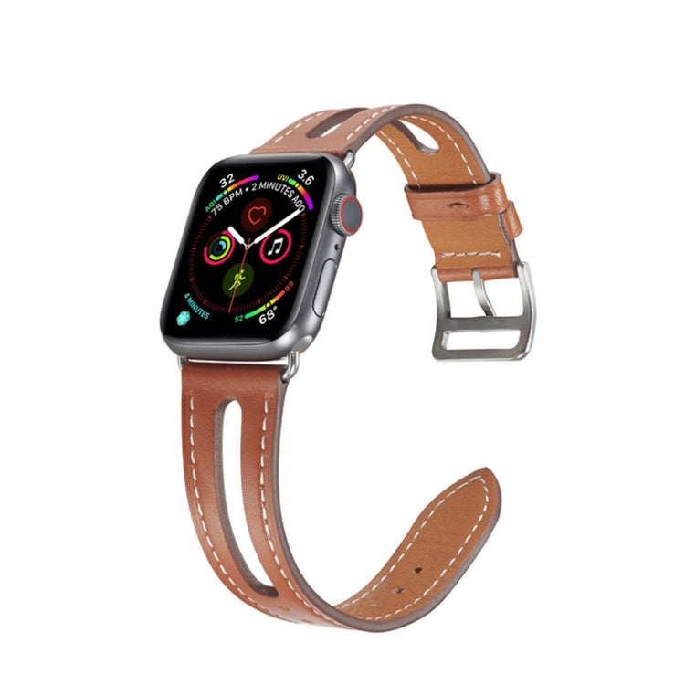Apple Watch Series 5 44mm / Apple Watch 44mm Ægte læder Rem - Brun#serie_7