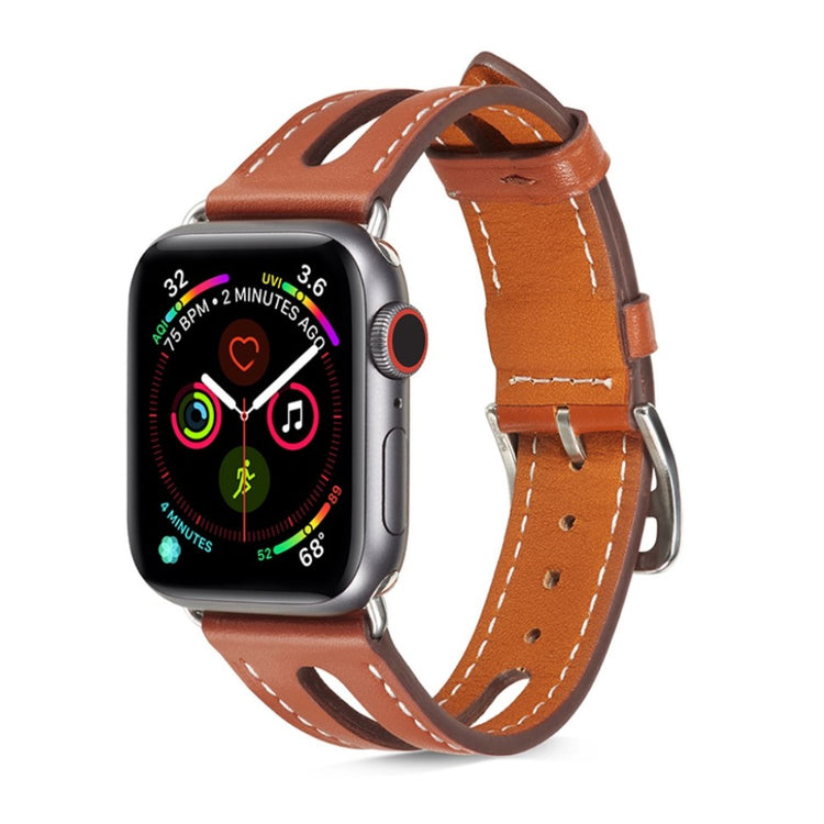 Apple Watch Series 5 44mm / Apple Watch 44mm Ægte læder Rem - Brun#serie_7