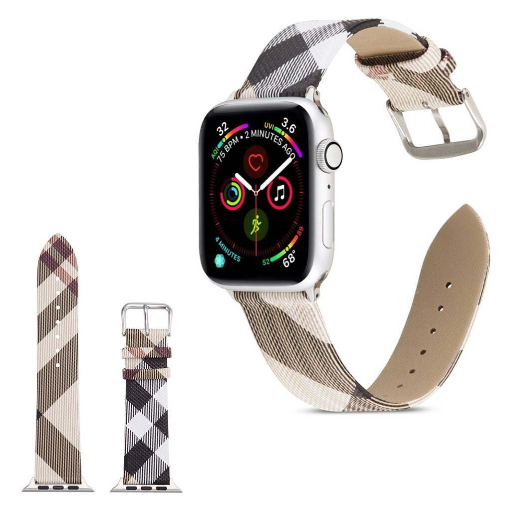 Apple Watch Series 5 44mm / Apple Watch 44mm Ægte læder Rem - Flerfarvet#serie_1