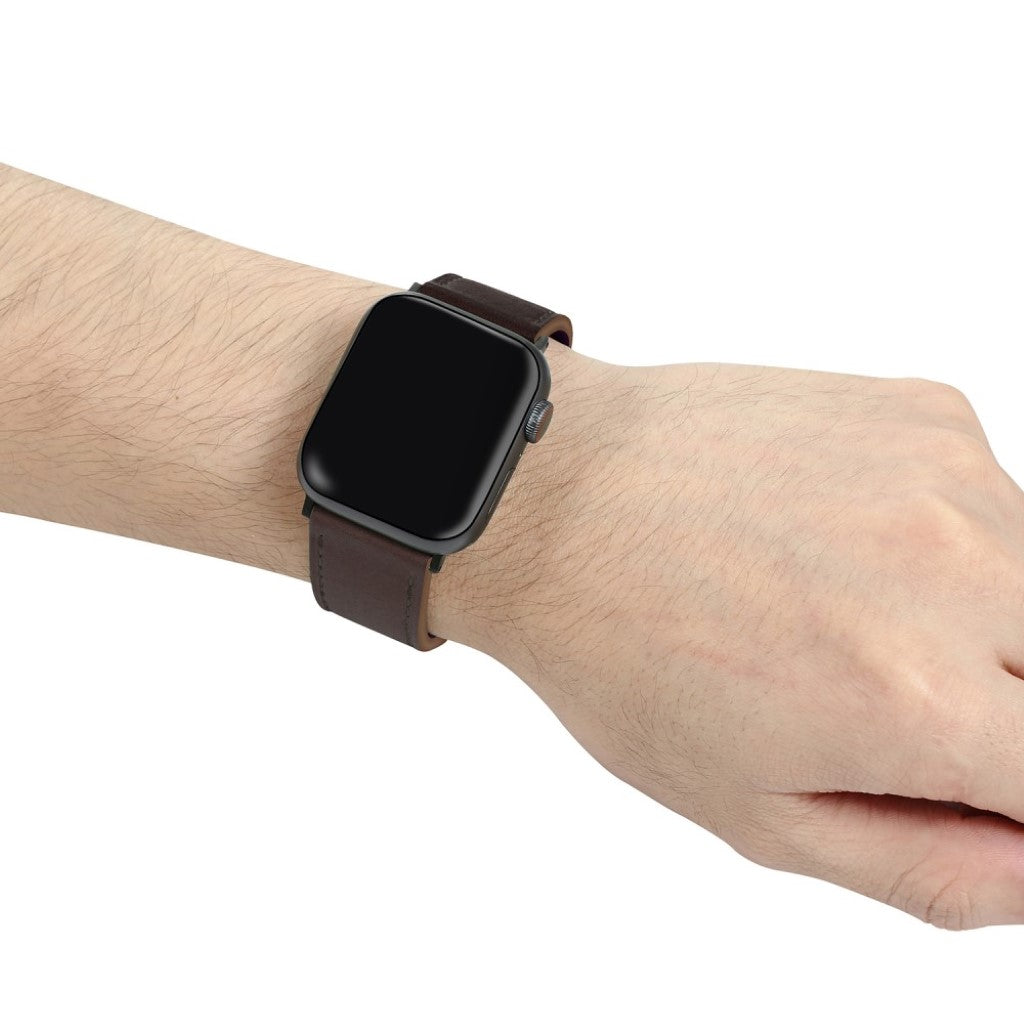 Apple Watch Series 5 44mm / Apple Watch 44mm Ægte læder Rem - Brun#serie_5