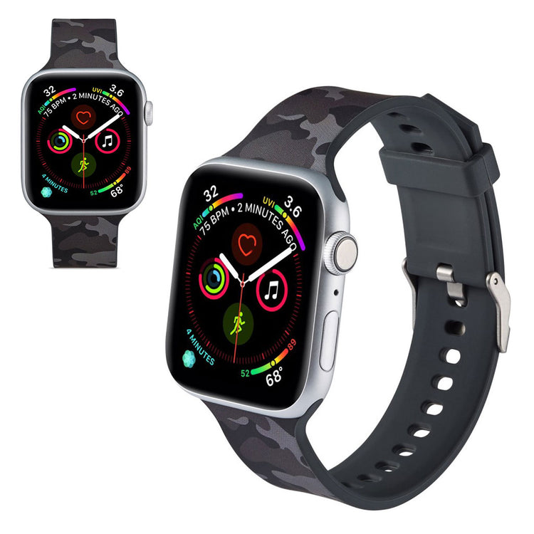 Super flot Apple Watch Series 5 44mm Silikone Rem - Sort#serie_16