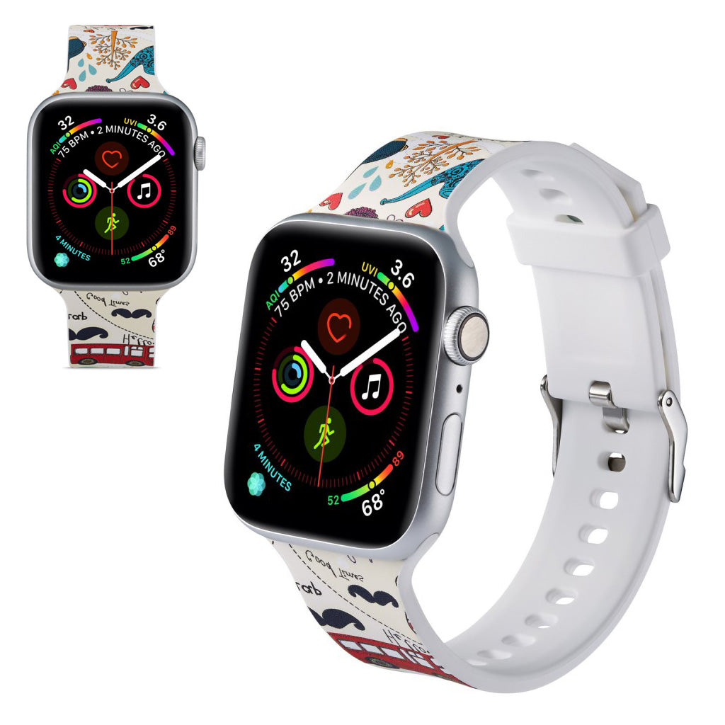 Super flot Apple Watch Series 5 44mm Silikone Rem - Flerfarvet#serie_5
