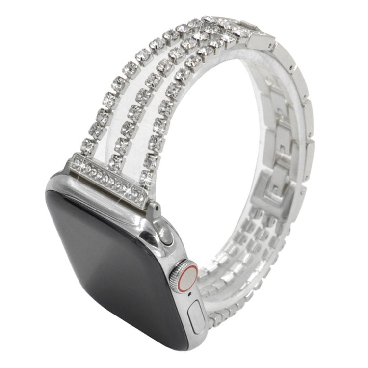 Apple Watch Series 5 44mm / Apple Watch 44mm Metal og Rhinsten Rem - Sølv#serie_2