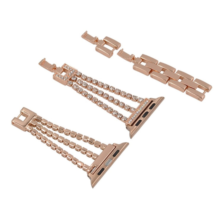 Apple Watch Series 5 44mm / Apple Watch 44mm Metal og Rhinsten Rem - Pink#serie_3