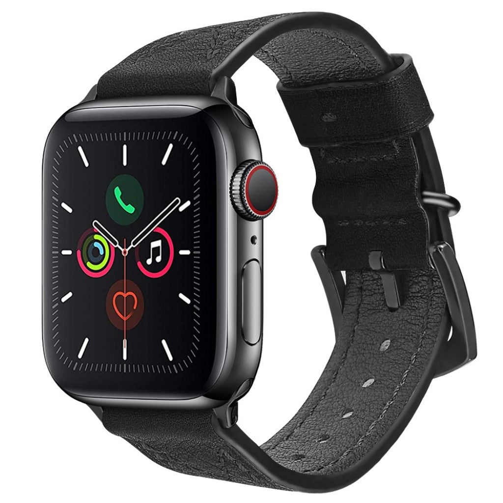 Meget cool Universal Apple Ægte læder Rem - Sort#serie_1