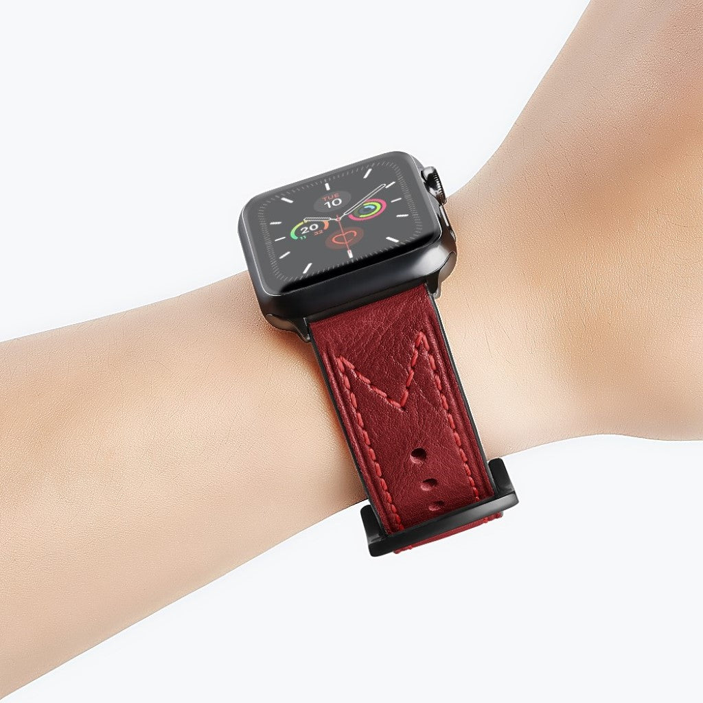 Meget cool Universal Apple Ægte læder Rem - Rød#serie_2