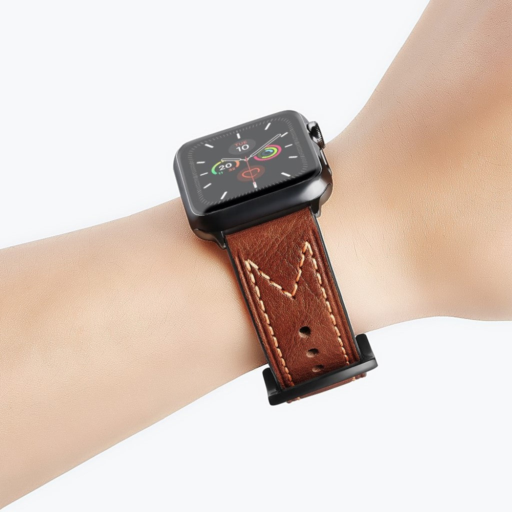 Meget cool Universal Apple Ægte læder Rem - Brun#serie_4