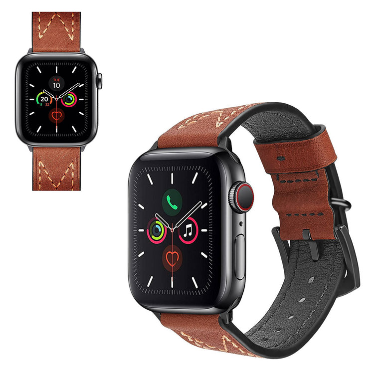 Meget cool Universal Apple Ægte læder Rem - Brun#serie_4