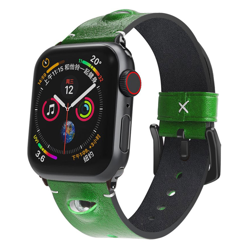 Rigtigt fantastisk Universal Apple Ægte læder Rem - Grøn#serie_3
