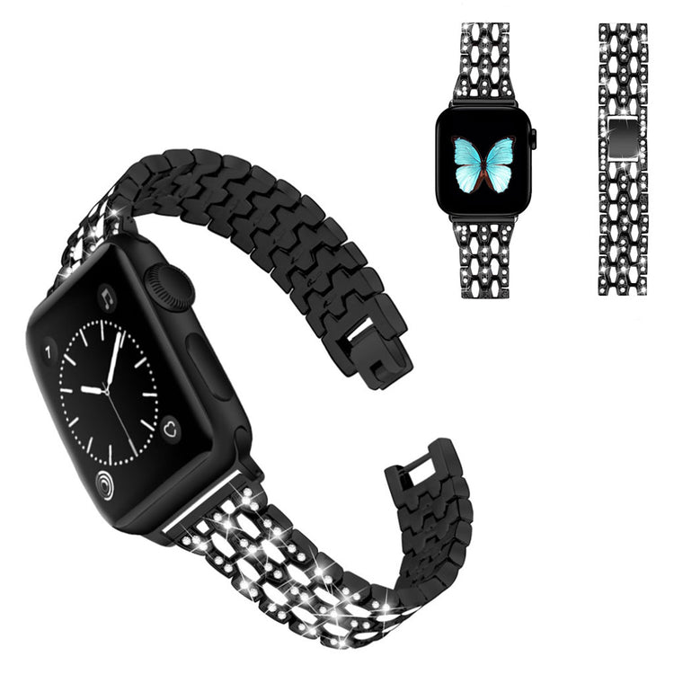 Vildt hårdfør Universal Apple Metal og Rhinsten Rem - Sort#serie_2