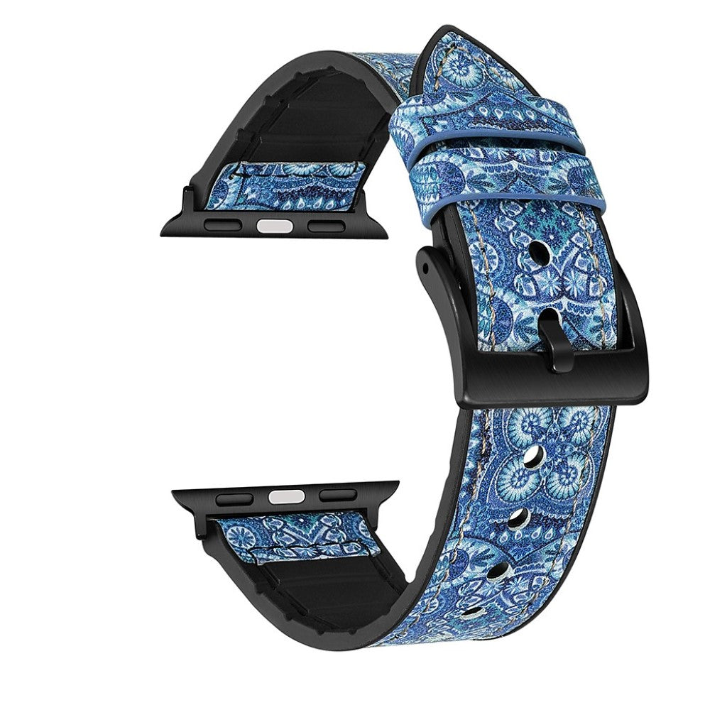 Super elegant Universal Apple Kunstlæder og Silikone Rem - Blå#serie_1