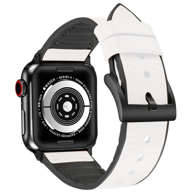 Super elegant Universal Apple Kunstlæder og Silikone Rem - Hvid#serie_2