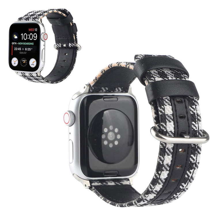 Apple Watch Series 6 / 5 44mm lattice pattern watch band - White / Black#serie_1