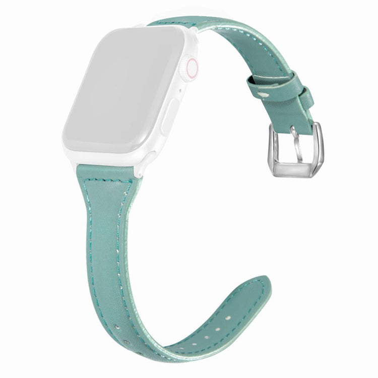 Apple Watch Series 6 / 5 44mm simple leather watch band - Cyan#serie_5